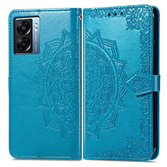 Leather Case Stands Fashionable Pattern Flip Cover Holder for Realme V23 5G Blue
