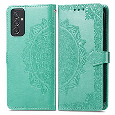 Leather Case Stands Fashionable Pattern Flip Cover Holder for Samsung Galaxy A05s Green