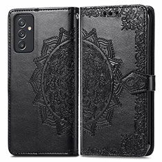 Leather Case Stands Fashionable Pattern Flip Cover Holder for Samsung Galaxy A15 5G Black