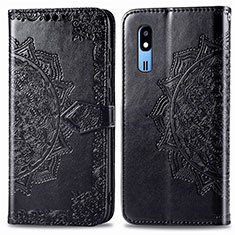 Leather Case Stands Fashionable Pattern Flip Cover Holder for Samsung Galaxy A2 Core A260F A260G Black
