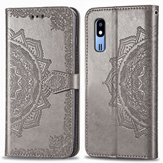 Leather Case Stands Fashionable Pattern Flip Cover Holder for Samsung Galaxy A2 Core A260F A260G Gray