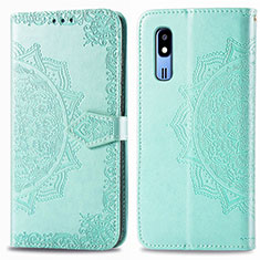 Leather Case Stands Fashionable Pattern Flip Cover Holder for Samsung Galaxy A2 Core A260F A260G Green