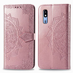 Leather Case Stands Fashionable Pattern Flip Cover Holder for Samsung Galaxy A2 Core A260F A260G Rose Gold