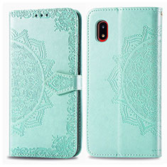 Leather Case Stands Fashionable Pattern Flip Cover Holder for Samsung Galaxy A20 SC-02M SCV46 Green