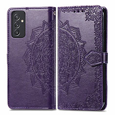 Leather Case Stands Fashionable Pattern Flip Cover Holder for Samsung Galaxy A25 5G Purple