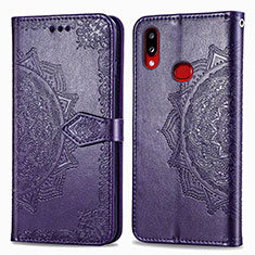 Leather Case Stands Fashionable Pattern Flip Cover Holder for Samsung Galaxy M01s Purple