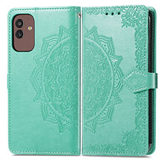 Leather Case Stands Fashionable Pattern Flip Cover Holder for Samsung Galaxy M13 5G Green