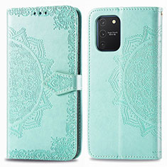 Leather Case Stands Fashionable Pattern Flip Cover Holder for Samsung Galaxy M80S Green