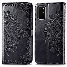 Leather Case Stands Fashionable Pattern Flip Cover Holder for Samsung Galaxy S20 Plus Black