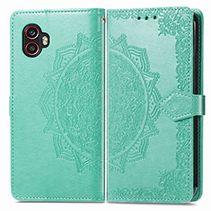 Leather Case Stands Fashionable Pattern Flip Cover Holder for Samsung Galaxy XCover 6 Pro 5G Green