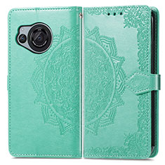 Leather Case Stands Fashionable Pattern Flip Cover Holder for Sharp Aquos R8 Green
