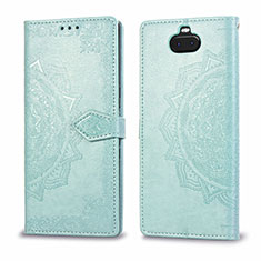 Leather Case Stands Fashionable Pattern Flip Cover Holder for Sony Xperia 10 Plus Green