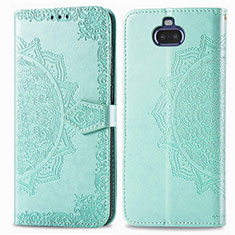 Leather Case Stands Fashionable Pattern Flip Cover Holder for Sony Xperia 8 Green