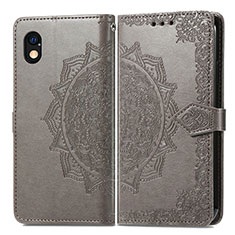 Leather Case Stands Fashionable Pattern Flip Cover Holder for Sony Xperia Ace III Gray