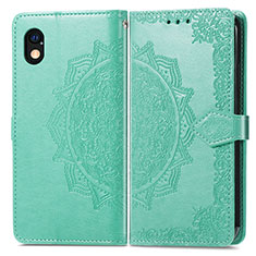 Leather Case Stands Fashionable Pattern Flip Cover Holder for Sony Xperia Ace III Green