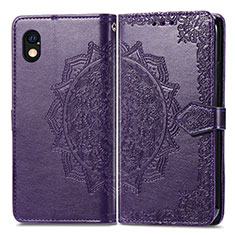 Leather Case Stands Fashionable Pattern Flip Cover Holder for Sony Xperia Ace III Purple