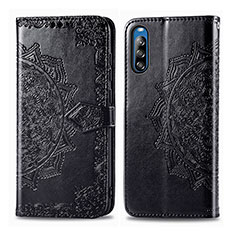 Leather Case Stands Fashionable Pattern Flip Cover Holder for Sony Xperia L4 Black