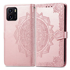 Leather Case Stands Fashionable Pattern Flip Cover Holder for Vivo Y01 Purple