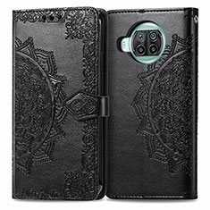 Leather Case Stands Fashionable Pattern Flip Cover Holder for Xiaomi Mi 10i 5G Black