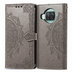 Leather Case Stands Fashionable Pattern Flip Cover Holder for Xiaomi Mi 10T Lite 5G Gray