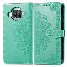 Leather Case Stands Fashionable Pattern Flip Cover Holder for Xiaomi Mi 10T Lite 5G Green