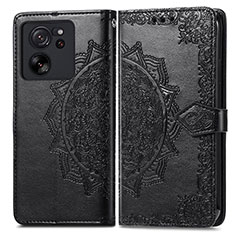 Leather Case Stands Fashionable Pattern Flip Cover Holder for Xiaomi Mi 13T 5G Black