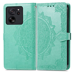 Leather Case Stands Fashionable Pattern Flip Cover Holder for Xiaomi Mi 13T 5G Green