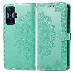 Leather Case Stands Fashionable Pattern Flip Cover Holder for Xiaomi Poco F4 GT 5G Green