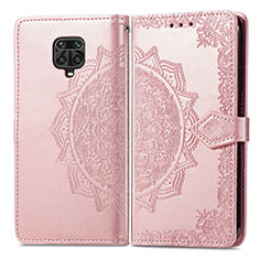 Leather Case Stands Fashionable Pattern Flip Cover Holder for Xiaomi Poco M2 Pro Rose Gold