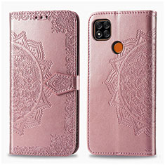 Leather Case Stands Fashionable Pattern Flip Cover Holder for Xiaomi Redmi 10A 4G Rose Gold