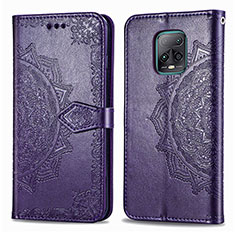 Leather Case Stands Fashionable Pattern Flip Cover Holder for Xiaomi Redmi 10X 5G Purple
