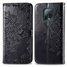 Leather Case Stands Fashionable Pattern Flip Cover Holder for Xiaomi Redmi 10X Pro 5G Black