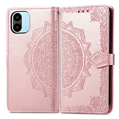 Leather Case Stands Fashionable Pattern Flip Cover Holder for Xiaomi Redmi A1 Rose Gold