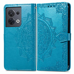 Leather Case Stands Fashionable Pattern Flip Cover Holder for Xiaomi Redmi Note 13 Pro 5G Blue
