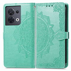 Leather Case Stands Fashionable Pattern Flip Cover Holder for Xiaomi Redmi Note 13 Pro 5G Green