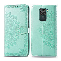 Leather Case Stands Fashionable Pattern Flip Cover Holder for Xiaomi Redmi Note 9 Green