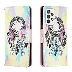 Leather Case Stands Fashionable Pattern Flip Cover Holder H01X for Samsung Galaxy A33 5G Colorful