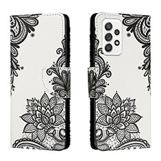 Leather Case Stands Fashionable Pattern Flip Cover Holder H01X for Samsung Galaxy A33 5G Dark Gray