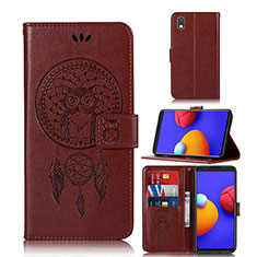 Leather Case Stands Fashionable Pattern Flip Cover Holder JX1 for Samsung Galaxy M01 Core Brown