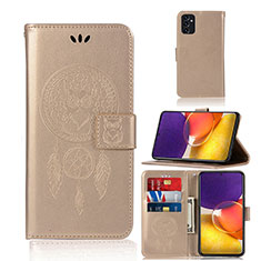 Leather Case Stands Fashionable Pattern Flip Cover Holder JX1 for Samsung Galaxy Quantum2 5G Gold