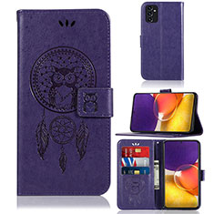 Leather Case Stands Fashionable Pattern Flip Cover Holder JX1 for Samsung Galaxy Quantum2 5G Purple