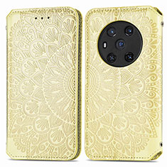 Leather Case Stands Fashionable Pattern Flip Cover Holder S01D for Huawei Honor Magic3 5G Gold