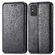 Leather Case Stands Fashionable Pattern Flip Cover Holder S01D for Huawei Honor X10 Max 5G Black