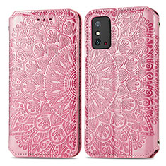 Leather Case Stands Fashionable Pattern Flip Cover Holder S01D for Huawei Honor X10 Max 5G Rose Gold