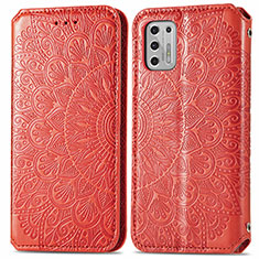 Leather Case Stands Fashionable Pattern Flip Cover Holder S01D for Motorola Moto G Stylus (2021) Red