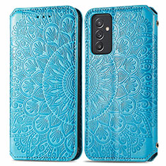 Leather Case Stands Fashionable Pattern Flip Cover Holder S01D for Samsung Galaxy A05s Blue