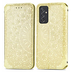 Leather Case Stands Fashionable Pattern Flip Cover Holder S01D for Samsung Galaxy A15 4G Gold