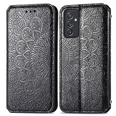 Leather Case Stands Fashionable Pattern Flip Cover Holder S01D for Samsung Galaxy A15 5G Black