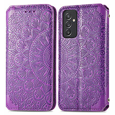 Leather Case Stands Fashionable Pattern Flip Cover Holder S01D for Samsung Galaxy A15 5G Purple