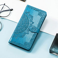 Leather Case Stands Fashionable Pattern Flip Cover Holder S01D for Samsung Galaxy F13 4G Blue